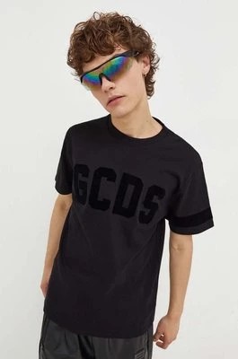 Zdjęcie produktu GCDS t-shirt bawełniany kolor czarny z aplikacją