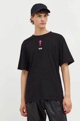 Zdjęcie produktu GCDS t-shirt bawełniany kolor czarny z aplikacją