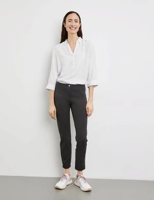 Zdjęcie produktu GERRY WEBER Damski Proste spodnie o dł. 7/8 Slim Fit Czarny Jednokolorowy