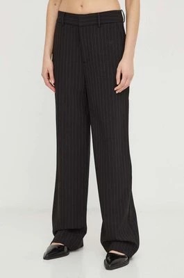 Zdjęcie produktu Gestuz spodnie damskie kolor czarny proste high waist 10909020