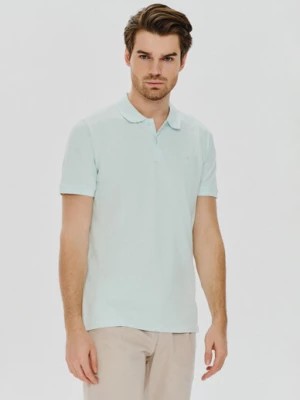 Zdjęcie produktu Gładki t-shirt polo w niebieskim kolorze Pako Lorente