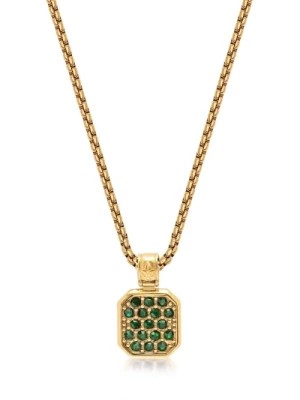 Zdjęcie produktu Gold Necklace with Green CZ Square Pendant Nialaya