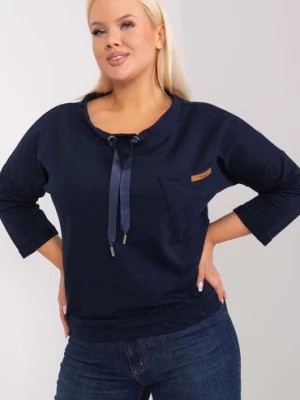 Zdjęcie produktu Granatowa bluza damska plus size z kieszonką Pasadena RELEVANCE