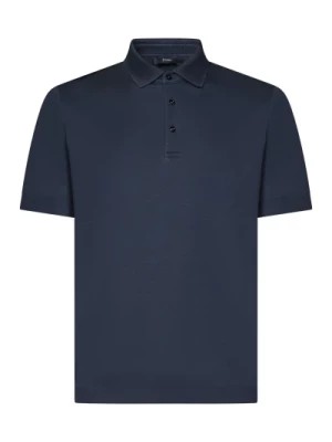 Zdjęcie produktu Granatowa Polo Koszula dla Mężczyzn Herno