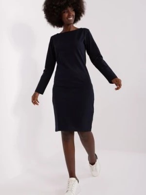 Zdjęcie produktu Granatowa sukienka dresowa basic o prostym kroju Lily Rose