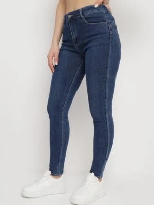 Zdjęcie produktu Granatowe Elastyczne Jeansy Skinny z Regularną Talią i Push-Upem Orelvasa