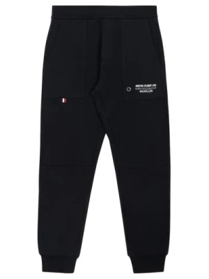 Zdjęcie produktu Granatowe Spodnie Dresowe z Nadrukiem Logo Moncler