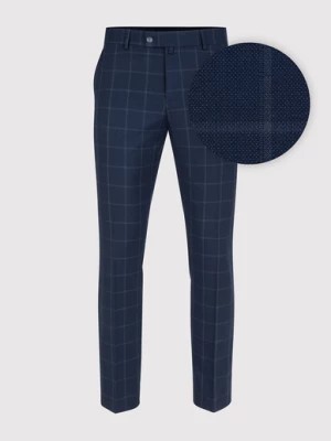 Zdjęcie produktu Granatowe spodnie garniturowe w kratę Pako Lorente