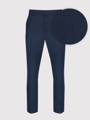 Zdjęcie produktu Granatowe spodnie garniturowe w subtelną kratę Pako Lorente