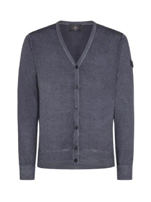 Zdjęcie produktu Granatowy Sweter z Dekoltem w Literę V dla Mężczyzn Peuterey