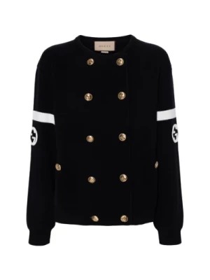 Zdjęcie produktu Granatowy Sweter z Wzorem w Stylu Interlocking G Gucci