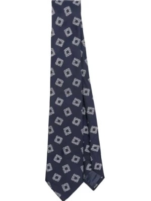 Zdjęcie produktu Granatowy tkany krawat z żakardu Emporio Armani