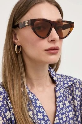 Zdjęcie produktu Gucci okulary przeciwsłoneczne damskie kolor brązowy