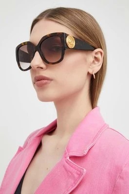 Zdjęcie produktu Gucci okulary przeciwsłoneczne damskie kolor brązowy GG1407S