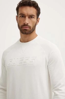 Zdjęcie produktu Guess bluza ALDWIN męska kolor beżowy z nadrukiem Z4YQ16.KAIJ1