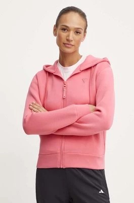 Zdjęcie produktu Guess bluza ALLIE damska kolor różowy z kapturem z nadrukiem V3RQ11 K7UW2