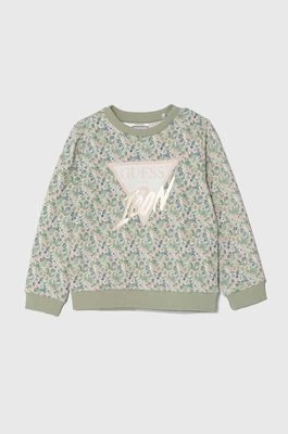 Zdjęcie produktu Guess bluza bawełniana dziecięca kolor zielony wzorzysta K4YQ05 KA6R3