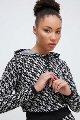 Zdjęcie produktu Guess bluza damska kolor czarny z kapturem wzorzysta V4RQ13 KC2X2