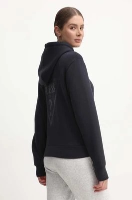 Zdjęcie produktu Guess bluza damska kolor czarny z kapturem z nadrukiem