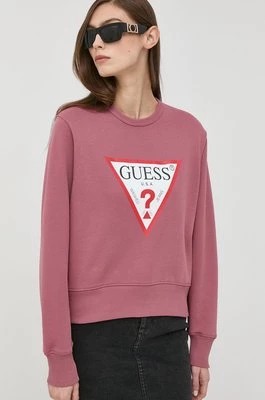 Zdjęcie produktu Guess bluza damska kolor różowy z nadrukiem W2YQ16 KBA10
