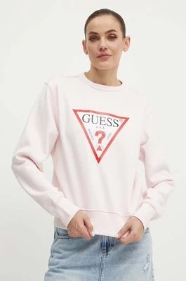 Zdjęcie produktu Guess bluza damska kolor różowy z nadrukiem W2YQ16 KBA11