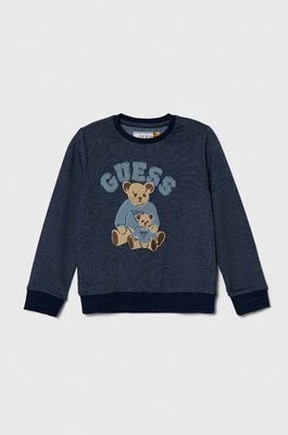 Zdjęcie produktu Guess bluza dziecięca kolor granatowy z aplikacją