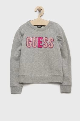 Zdjęcie produktu Guess bluza dziecięca kolor szary z aplikacją