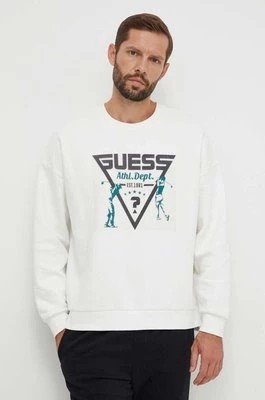 Zdjęcie produktu Guess bluza męska kolor biały z aplikacją