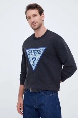 Zdjęcie produktu Guess bluza męska kolor szary z aplikacją