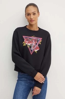 Zdjęcie produktu Guess bluza ROSES damska kolor czarny z aplikacją W4YQ26 K9Z21