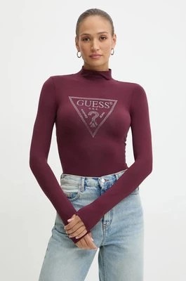 Zdjęcie produktu Guess body EVELYN damskie kolor bordowy z półgolfem W4BP08 K68D2