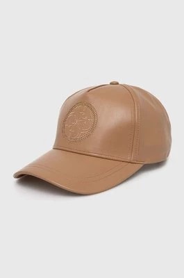 Zdjęcie produktu Guess czapka z daszkiem EDITH kolor brązowy z aplikacją W4YZ01 WF8Q0