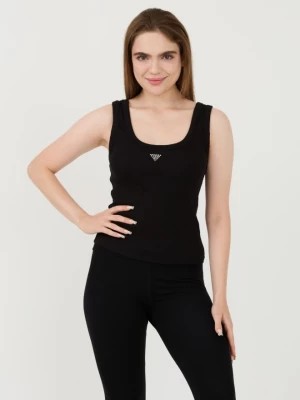 Zdjęcie produktu GUESS Czarny top Triangle Bling Rib Tank