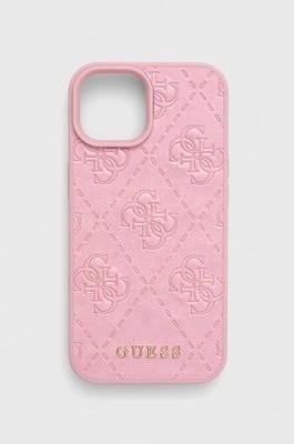 Zdjęcie produktu Guess etui na telefon iPhone 15 6.1 kolor różowy
