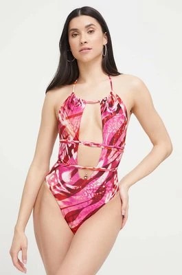 Zdjęcie produktu Guess jednoczęściowy strój kąpielowy kolor różowy miękka miseczka