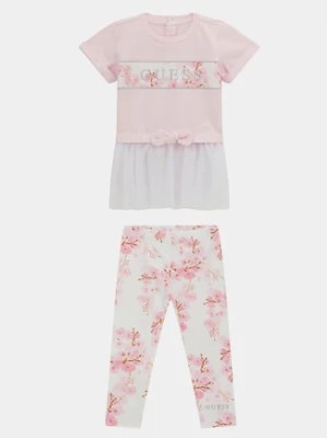 Zdjęcie produktu Guess Komplet t-shirt i legginsy K4RG04 KAN04 Różowy Regular Fit