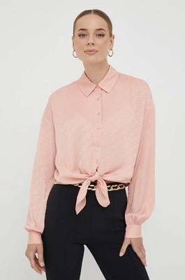 Zdjęcie produktu Guess koszula damska kolor różowy relaxed z kołnierzykiem klasycznym