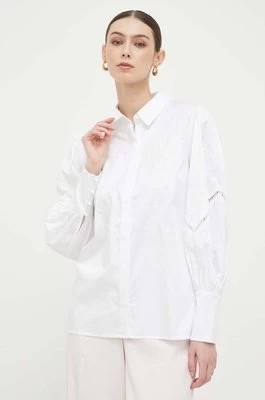 Zdjęcie produktu Guess koszula lniana kolor biały regular z kołnierzykiem klasycznym