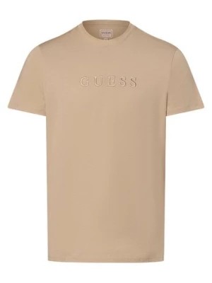 Zdjęcie produktu GUESS Koszulka męska Mężczyźni Bawełna beżowy jednolity,