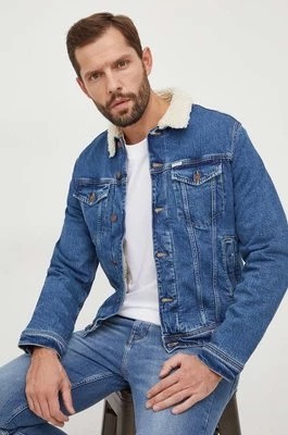 Zdjęcie produktu Guess kurtka jeansowa męska kolor niebieski przejściowa