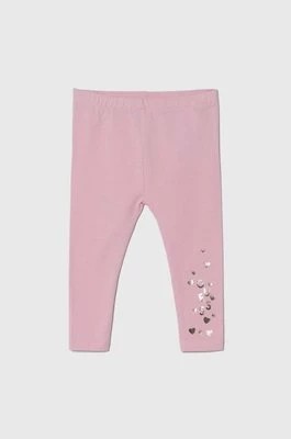 Zdjęcie produktu Guess legginsy dziecięce kolor różowy z nadrukiem