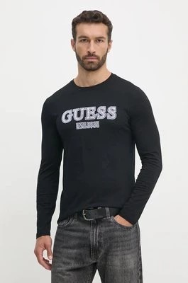 Zdjęcie produktu Guess longsleeve bawełniany kolor czarny z nadrukiem M4BI46.I3Z14