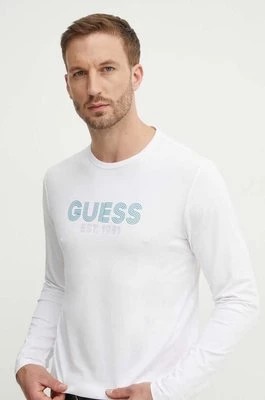 Zdjęcie produktu Guess longsleeve męski kolor biały z nadrukiem M4YI33 J1314