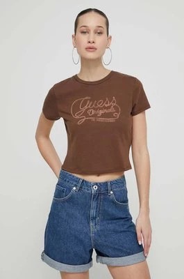 Zdjęcie produktu Guess Originals t-shirt damski kolor brązowy