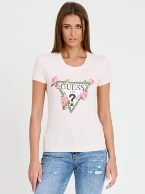 Zdjęcie produktu GUESS Różowy t-shirt Floral Triangle Tee