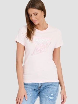 Zdjęcie produktu GUESS Różowy T-shirt Icon Tee