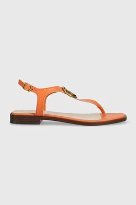 Zdjęcie produktu Guess sandały skórzane MIRY damskie kolor pomarańczowy na platformie FL6MRY LEA21