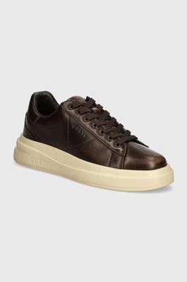 Zdjęcie produktu Guess sneakersy skórzane ELBA BRUSHED kolor brązowy FMTEBR LEA12