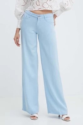 Zdjęcie produktu Guess spodnie damskie kolor niebieski proste high waist W4GA96 WDP85