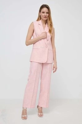 Zdjęcie produktu Guess spodnie ELIANE damskie kolor różowy proste high waist W4GB13 WG4P2